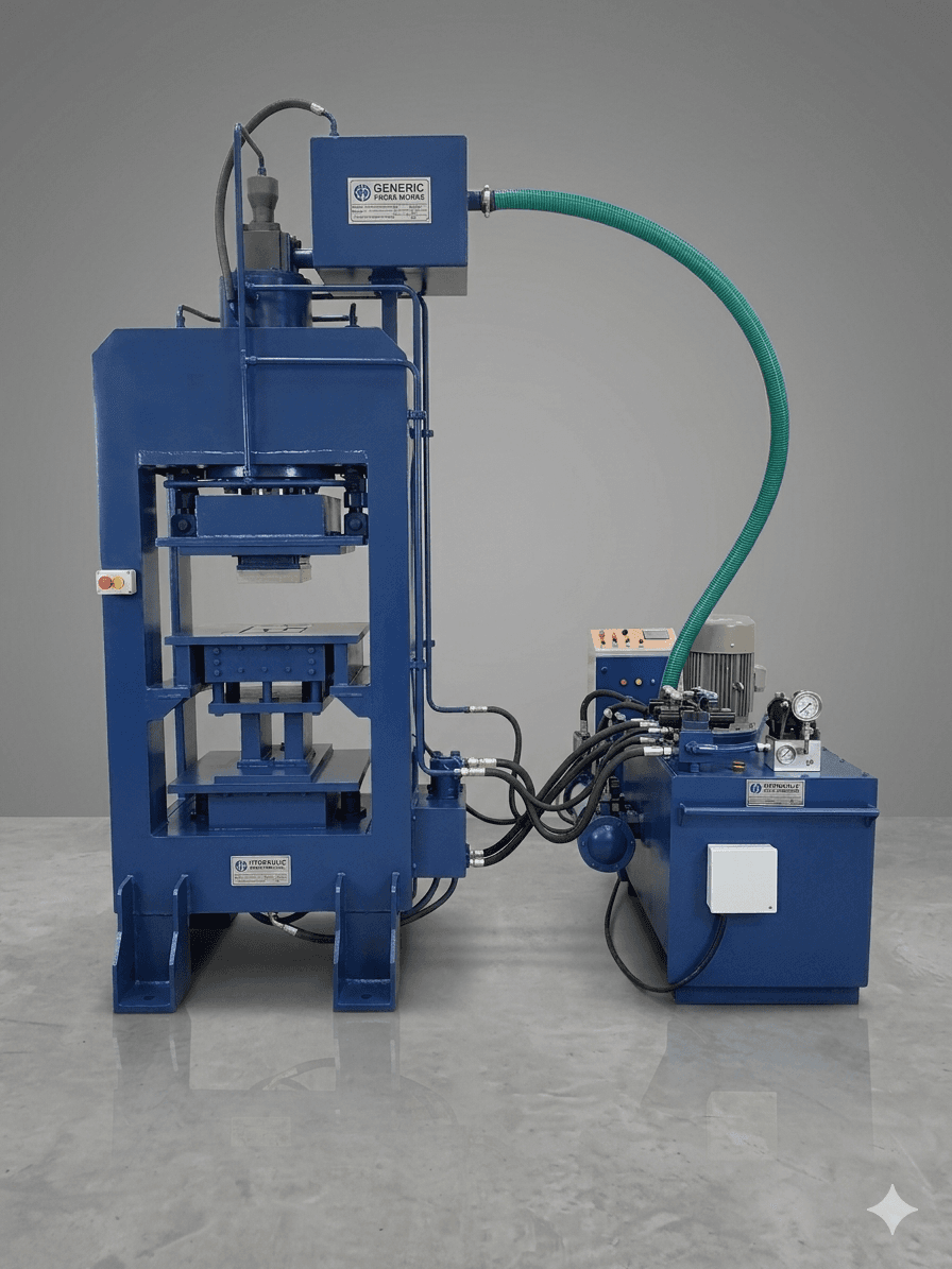 Clay Brick Machine - Hydraulic machine for clay bricks, clay tiles, and clay jali production.